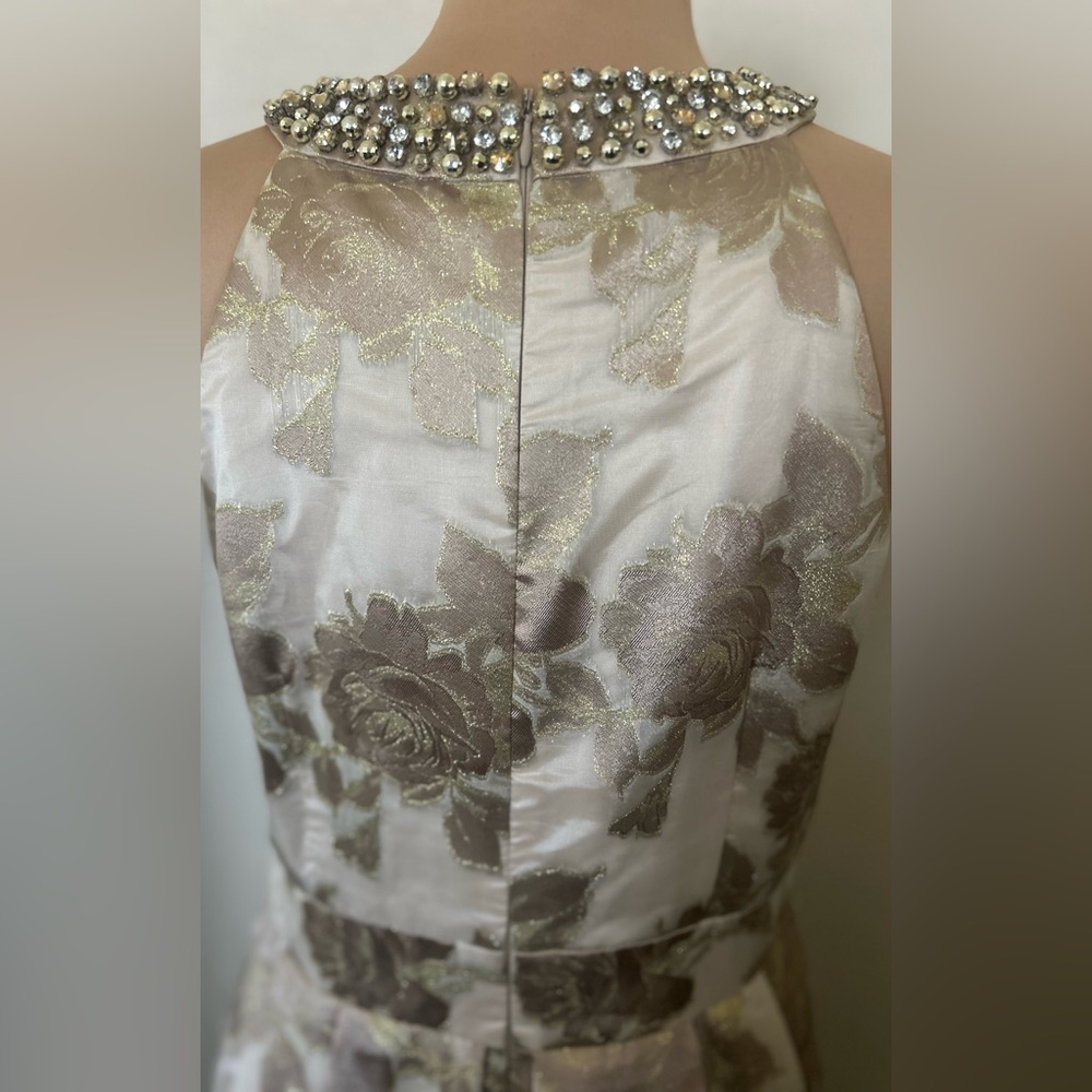 Eliza J Cream and Gold Floral Midi Dress - Picture 11 of 15